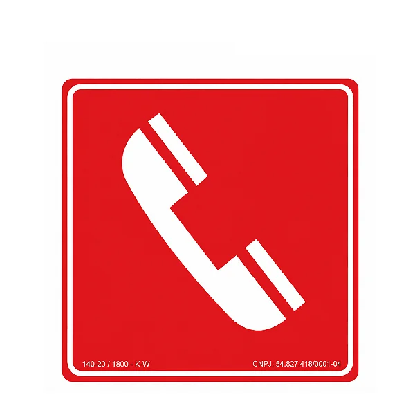 Placa de Sinalização - Telefone de Emergência