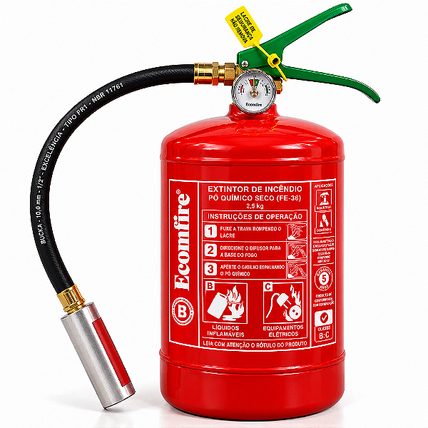 Extintor Portátil de Gás Limpo FE-36 de 2,5 kg 5-B:C