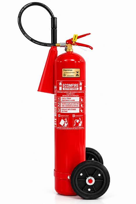 Extintor Sobre Rodas CO2 10 kg de Gás Carbônico 5-B:C