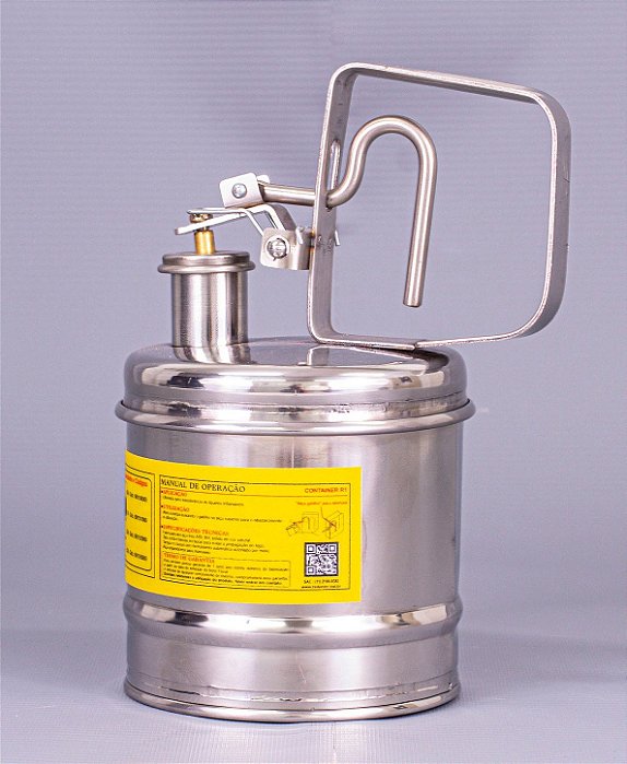 Container de Segurança para Despejo de Inflamáveis em Aço Inox 304 1 Litro