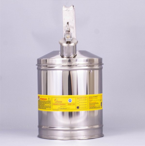 Container de Segurança para Despejo de Inflamáveis em Aço Inox 304 5 Litros