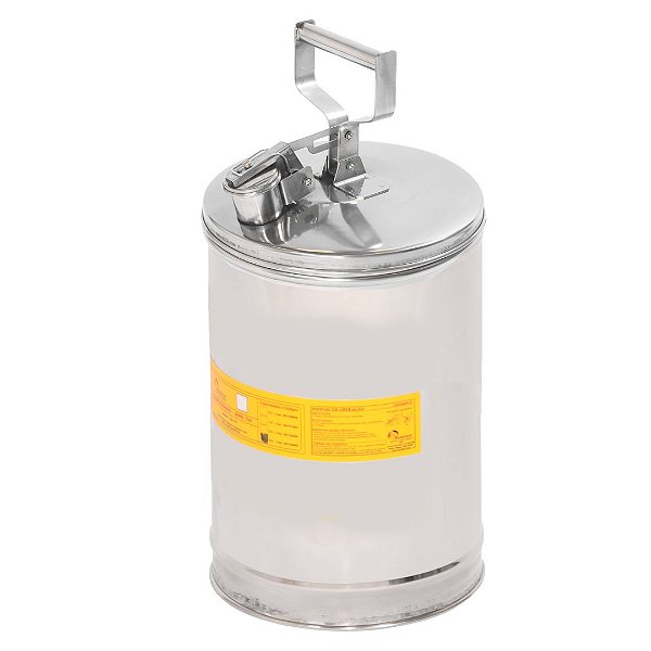Container de Segurança para Despejo de Inflamáveis em Aço Inox 304 20 Litros