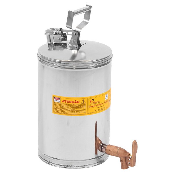 Container de Segurança com Válvula Dosadora em Aço Inox 304 para Inflamáveis 20 Litros