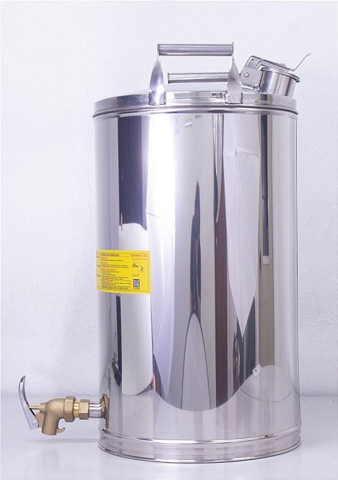 Container de Segurança com Válvula Dosadora em Aço Inox 304 para Inflamáveis 50 Litros