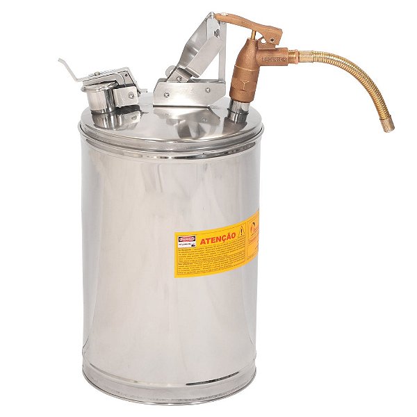 Container de Segurança com Válvula e Extensão Flexível em Aço Inox 304 para Inflamáveis 20 Litros