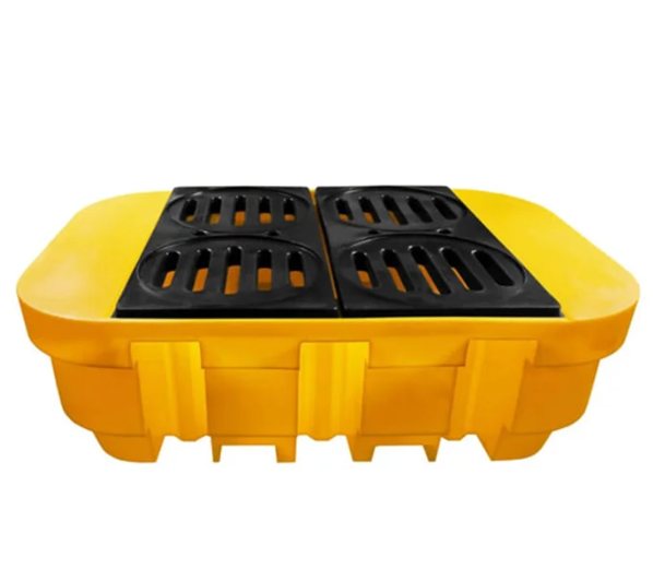 Pallet de Contenção em Polietileno para IBC 1000 Litros Amarelo com Grelha Removível