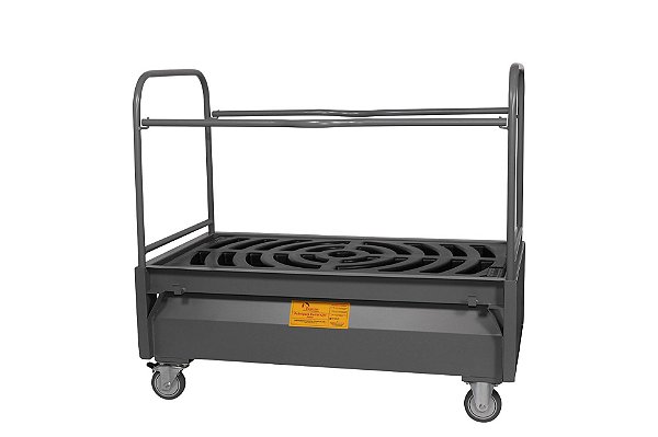 Carro Pallet de Contenção em Aço Carbono para 2 Tambores 200 Litros com Rodízios