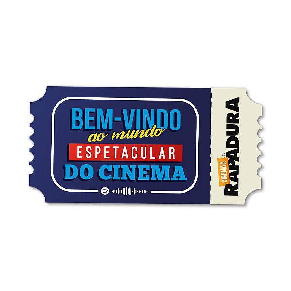 Placa Decorativa 30x15 Cinema com Rapadura - Mundo espetacular do cinema (AZUL)