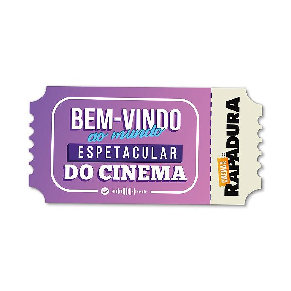 Placa Decorativa 30x15 Cinema com Rapadura - Mundo espetacular do cinema (ROXO)