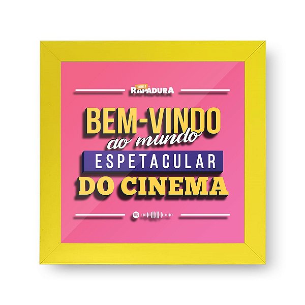 Quadro Cofre 3D 20x20 Cinema com Rapadura - Porta ingressos (Rosa)
