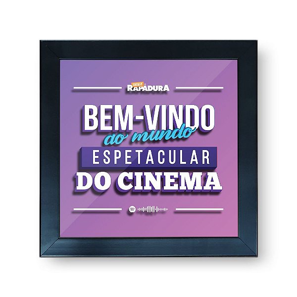 Quadro Cofre 3D 20x20 Cinema com Rapadura - Porta ingressos (Roxo)