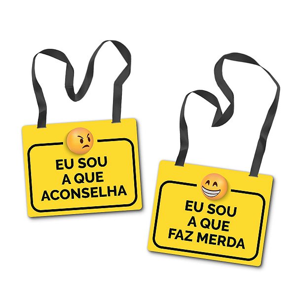 Placa Fantasia Carnaval - Aconselha - Amarelo - 2 Peças