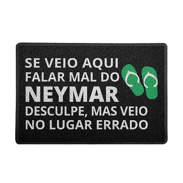 Capacho 60x40cm - Falar Bem do Neymar - Preto