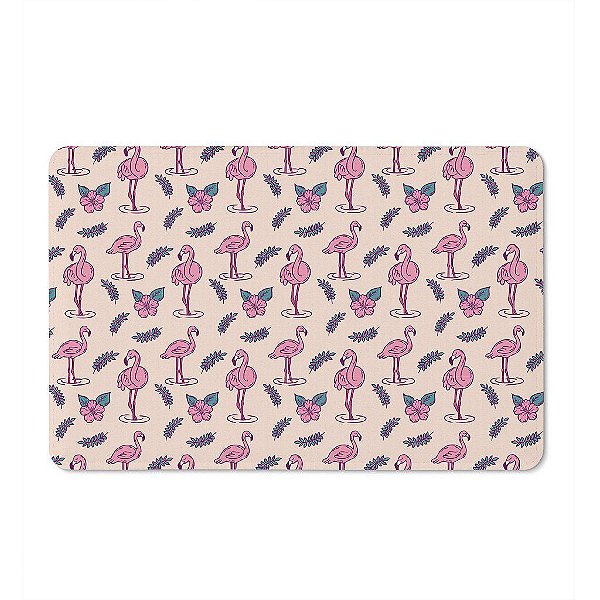 Tapete de Tecido Multiuso 60x40cm - Flamingos