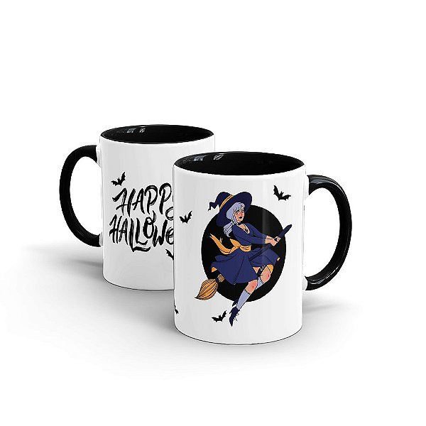 Caneca Cerâmica - Bruxinha Happy Halloween