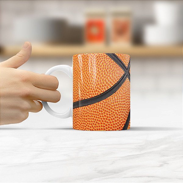Caneca Cerâmica Branca - BASQUETE