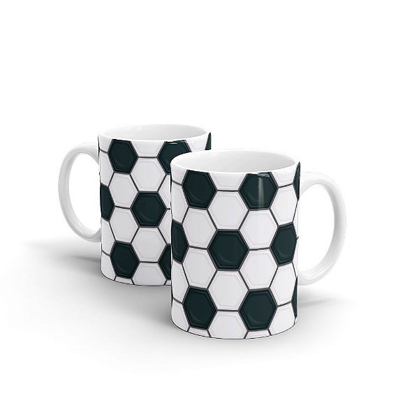 Caneca Cerâmica Branca - FUTEBOL