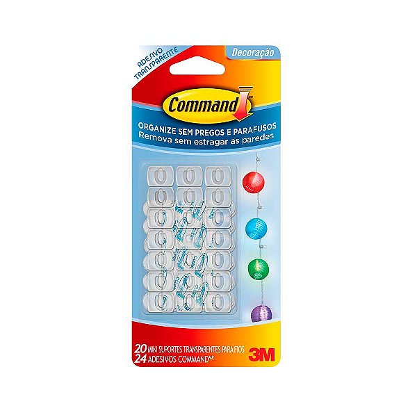 Ganchinhos 3M Dupla Face p/ Fixar as Luminárias - kit com 20 pçs