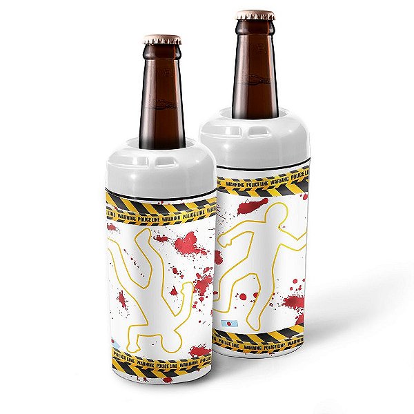 Porta Garrafa Térmico 600ml - Cena do Crime BRANCO