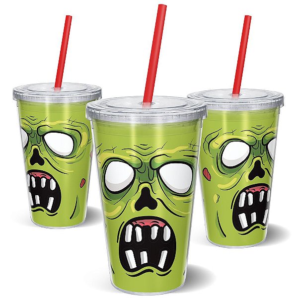 Copo Canudo 600ml ZUMBI - Beek