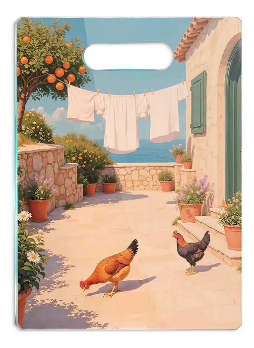 Tábua De Vidro - Vintage Quintal Simples - 35x25 - Beek