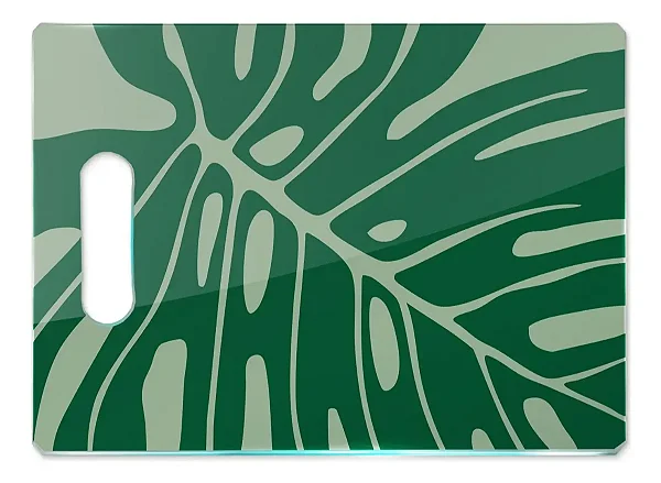 Tábua De Vidro - Costela De Adão - Verde - 35x25 - Beek