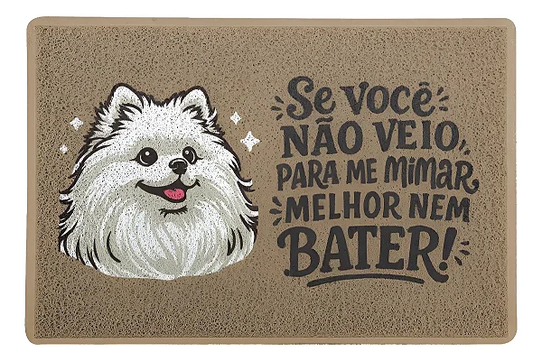 Capacho / Tapete - Cachorro Spitz Alemão Mimado - 60x40cm - Beek