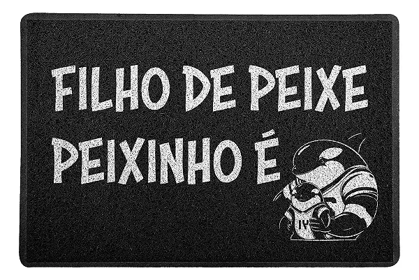 Capacho / Tapete - 60x40cm - Filho De Peixe Peixinho É - Preto - Neymar