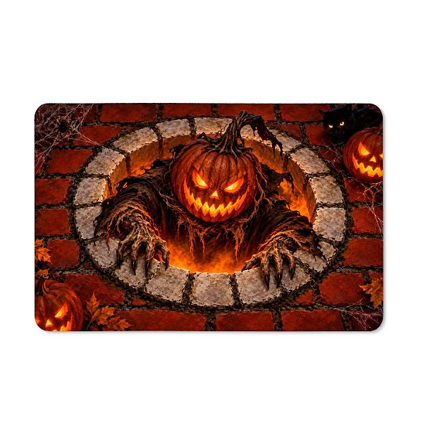 Tapete de Tecido Multiuso - Halloween - Cabeça de Abóbora