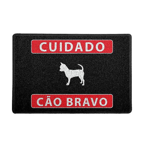 Capacho 60x40cm Cuidado Cão Bravo  - Beek