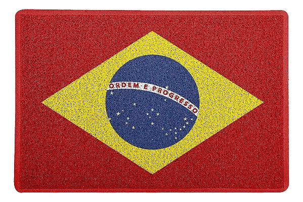 Capacho 60x40cm - Bandeira do Brasil - Verde OU Vermelho - Beek