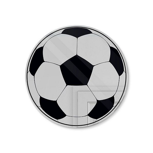 Espelho Decorativo feito em Acrílico Espelhado (25x25cm) - Bola de Futebol