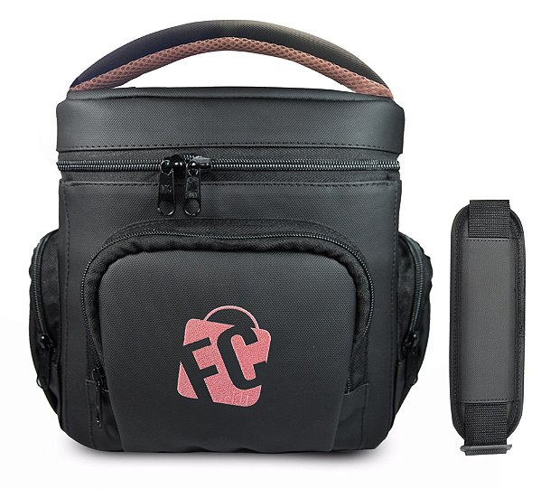 Bag Luxo Preta Com Rosa Bebe