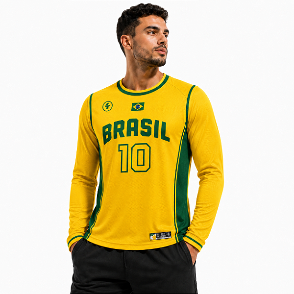 Camisa Manga Longa Brasil - Dry Fit