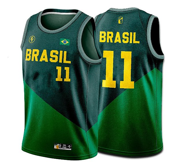 Camisa Regata Dryfit Brasil No11 Dois Tons Personalizado