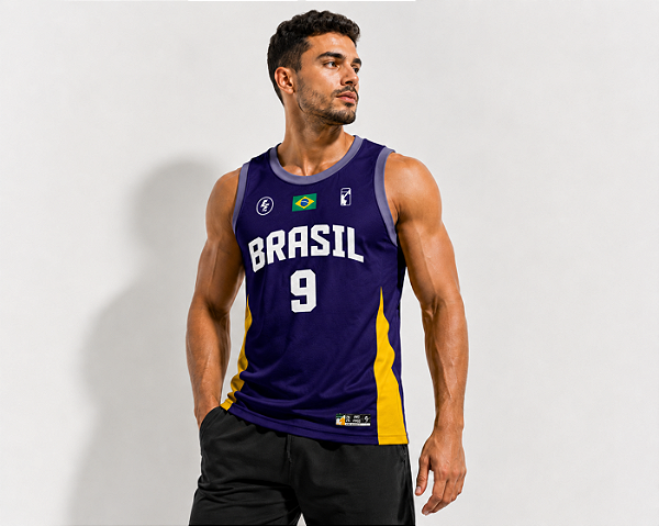 Camisa Regata Dryfit Brasil No9 Faixa Personalizado