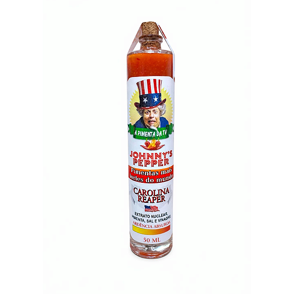 Molho de Pimenta Carolina Reaper Johnny`s Pepper Forte 50ml