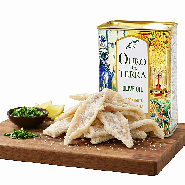 Kit Pascoa Bacalhau Salgado Polaca 500g+ Azeite Portugês Lt