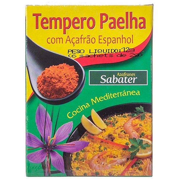 Tempero Paella com Açafrão Espanhol Sabater 12g