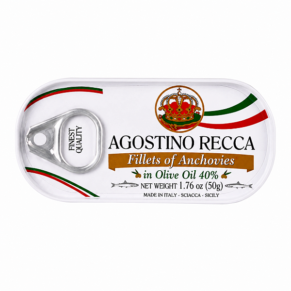 Filé De Anchova Em Azeite De Oliva Siciliano Agostino Recca 50g