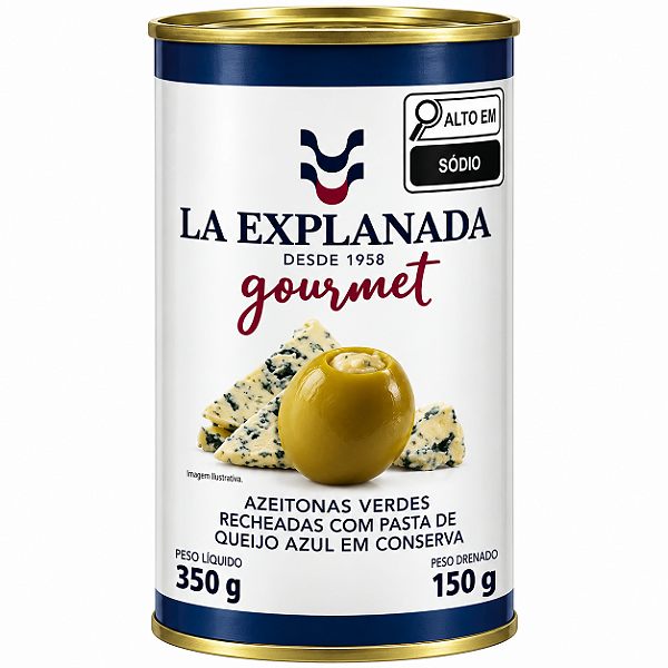 Azeitona Verde C/Queijo Azul 350g/150g - La Explanada