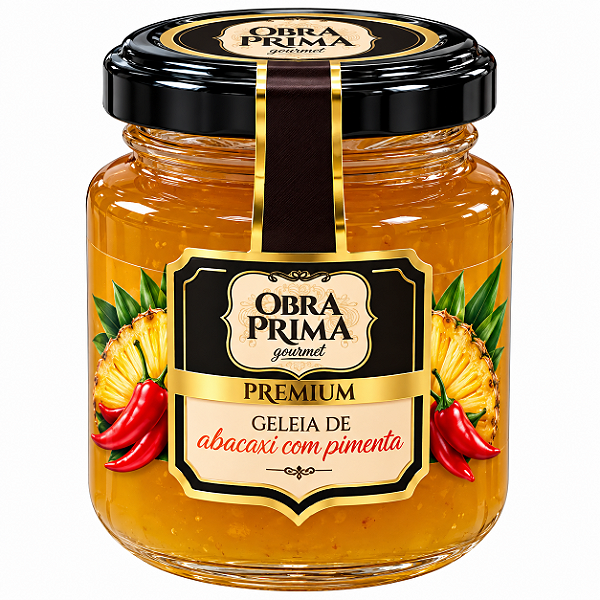 Geleia de Abacaxi C/Pimenta Gourmet 260g - Obra Prima