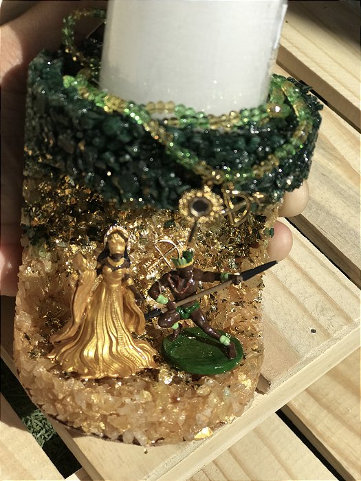 Suporte de Vela Oxum e Oxóssi