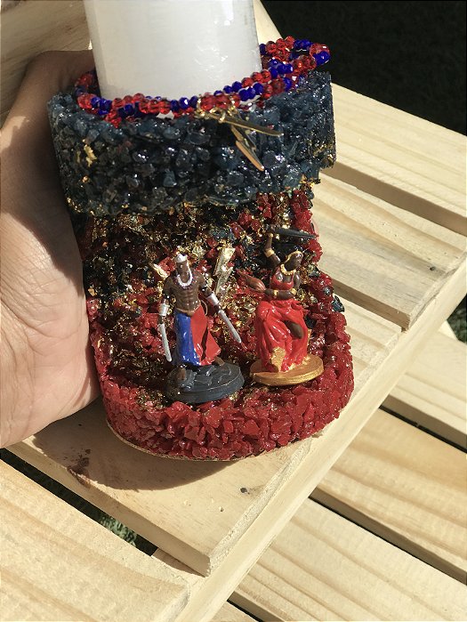 Suporte de Vela Ogum e Iansã
