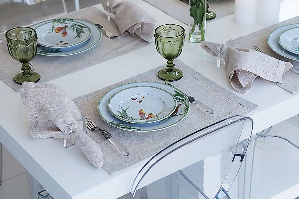 Lugar Americano Linho Rústico Areia