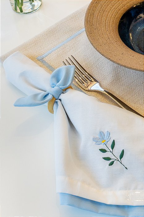 Porta-guardanapo Laço Azul - 2 unidades