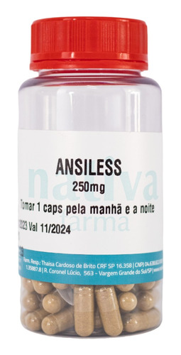 Ansiless Antiestresse e Ansiedade 250mg
