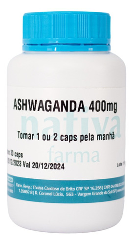 Ashwgandha 400mg Nativa Farma