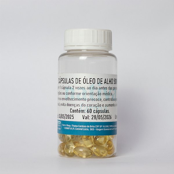 Óleo de Alho 500mg 60 Cápsulas