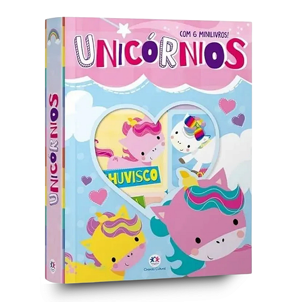 Livro Infantil Unicórnios Presente Box Com 6 Livrinhos Histórias Encantadas, Capa Dura, Leitura Infantil, Livro Educativ